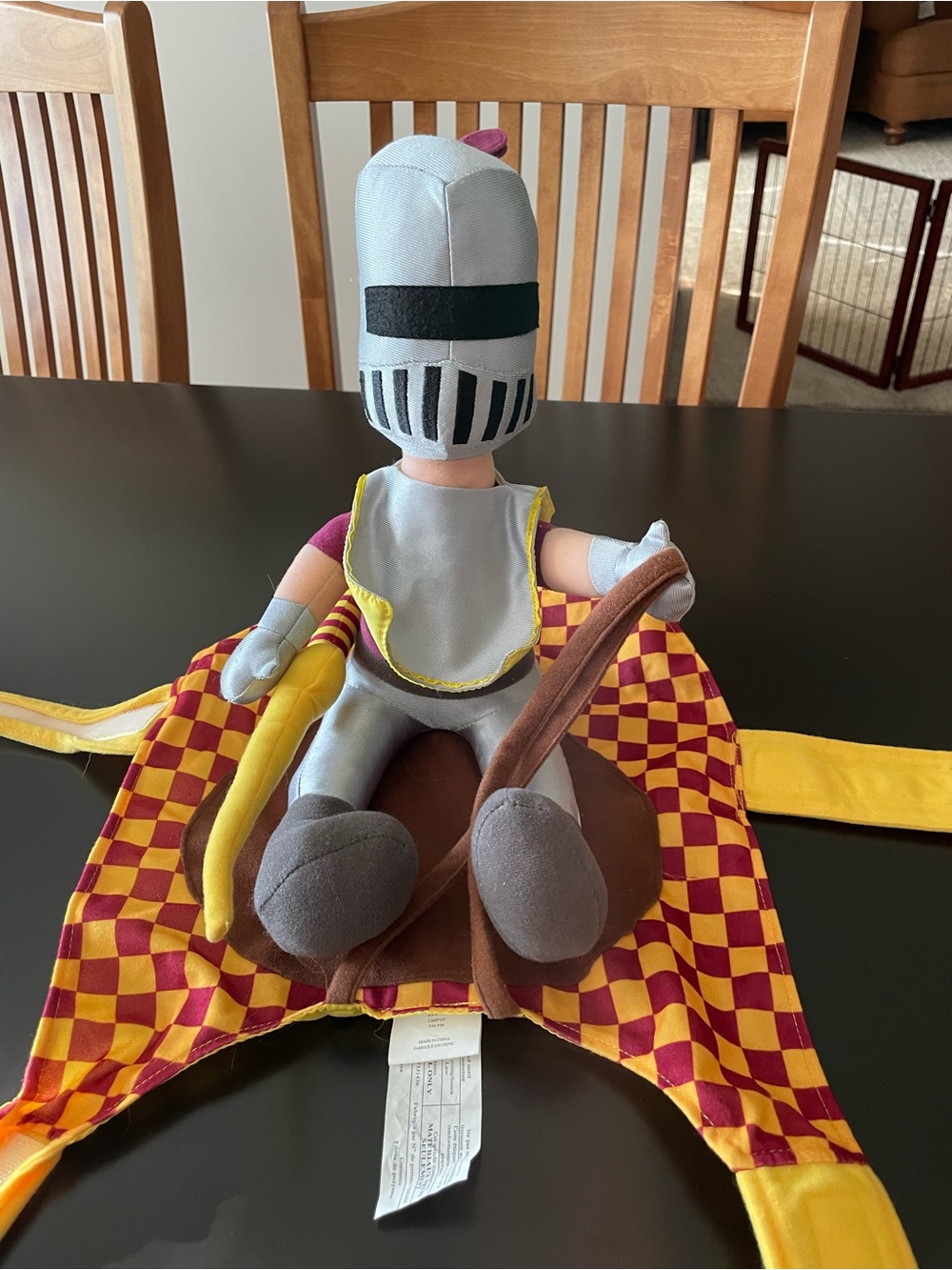Plush Medieval Knight Riding Dog Costume / Medium